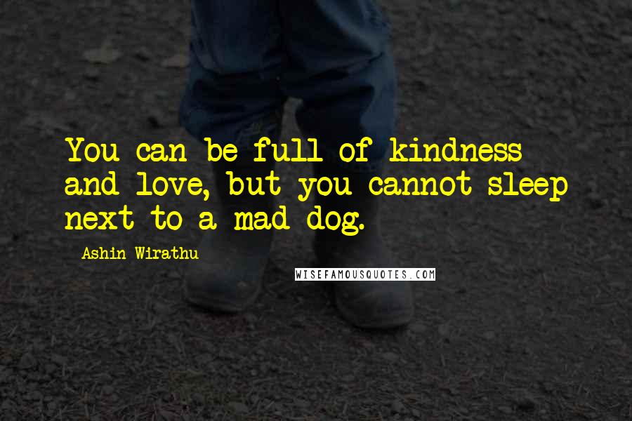 Ashin Wirathu Quotes: You can be full of kindness and love, but you cannot sleep next to a mad dog.