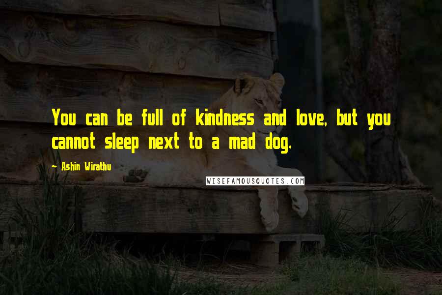 Ashin Wirathu Quotes: You can be full of kindness and love, but you cannot sleep next to a mad dog.