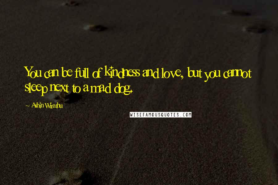 Ashin Wirathu Quotes: You can be full of kindness and love, but you cannot sleep next to a mad dog.