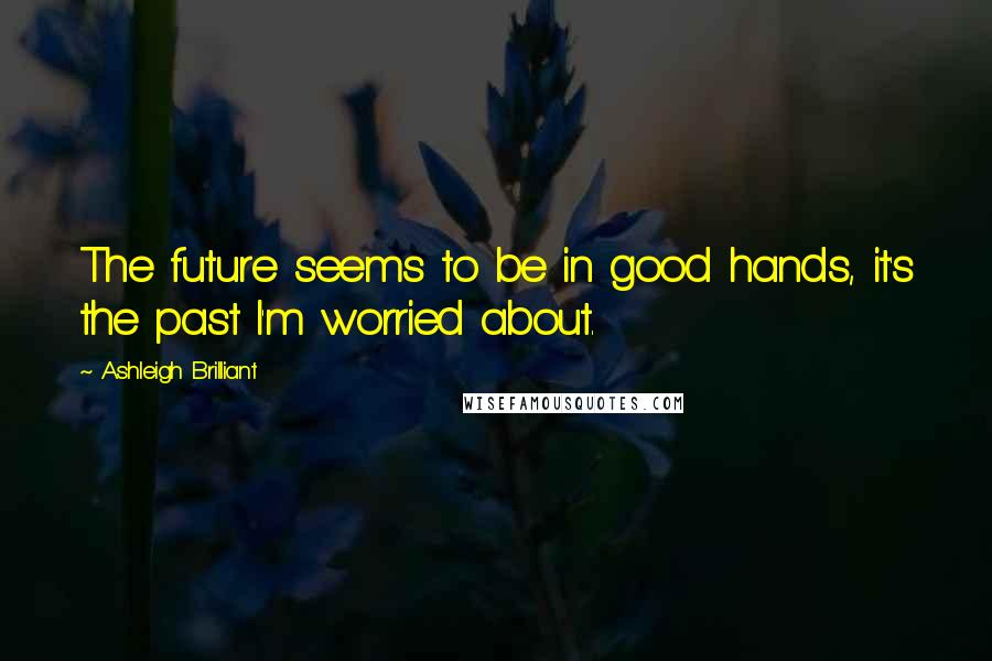 Ashleigh Brilliant Quotes: The future seems to be in good hands, it's the past I'm worried about.