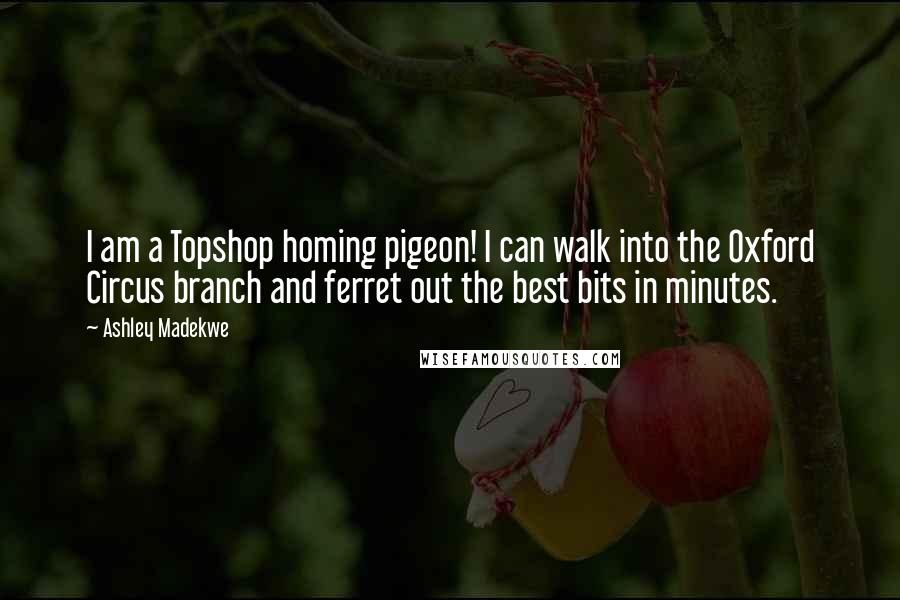 Ashley Madekwe Quotes: I am a Topshop homing pigeon! I can walk into the Oxford Circus branch and ferret out the best bits in minutes.