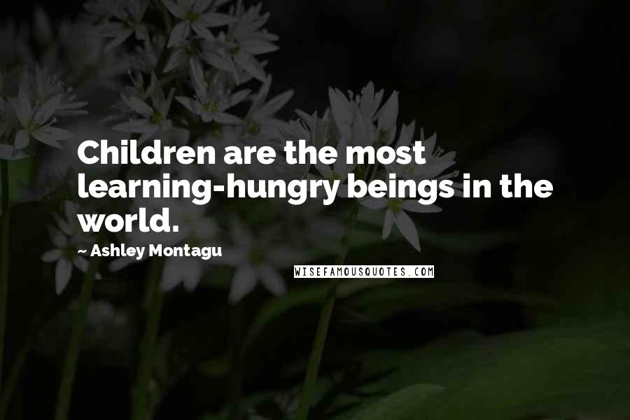 Ashley Montagu Quotes: Children are the most learning-hungry beings in the world.