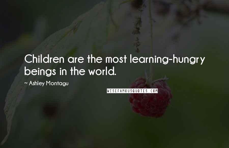 Ashley Montagu Quotes: Children are the most learning-hungry beings in the world.