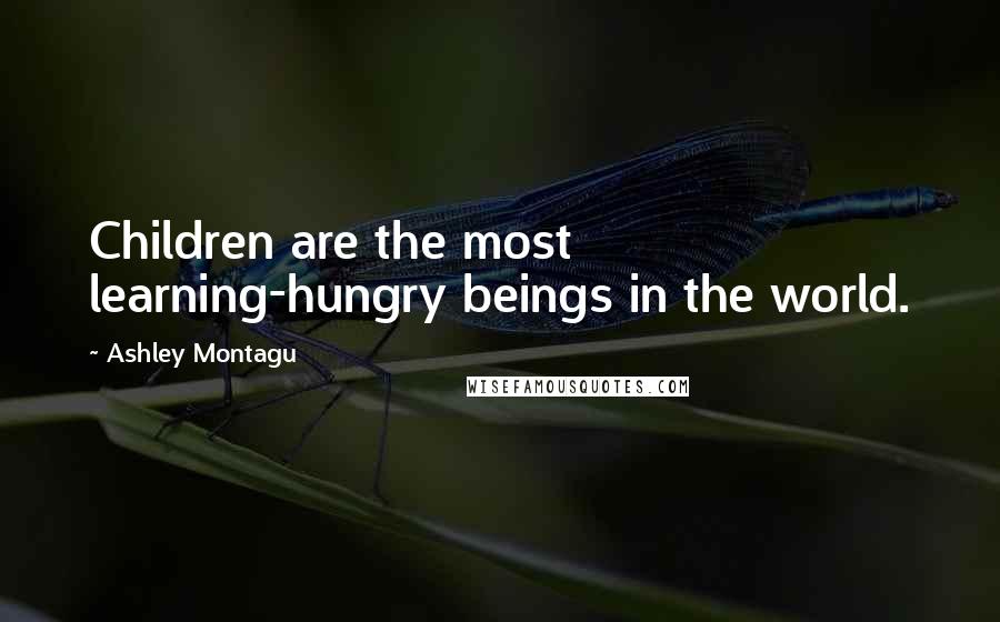 Ashley Montagu Quotes: Children are the most learning-hungry beings in the world.