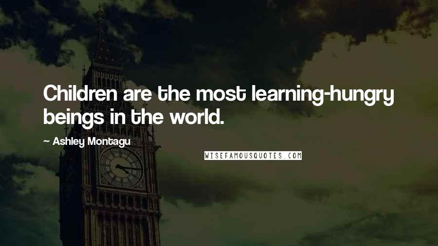 Ashley Montagu Quotes: Children are the most learning-hungry beings in the world.