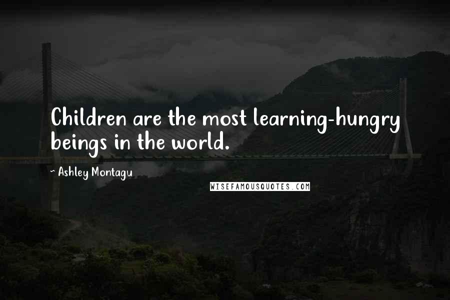 Ashley Montagu Quotes: Children are the most learning-hungry beings in the world.