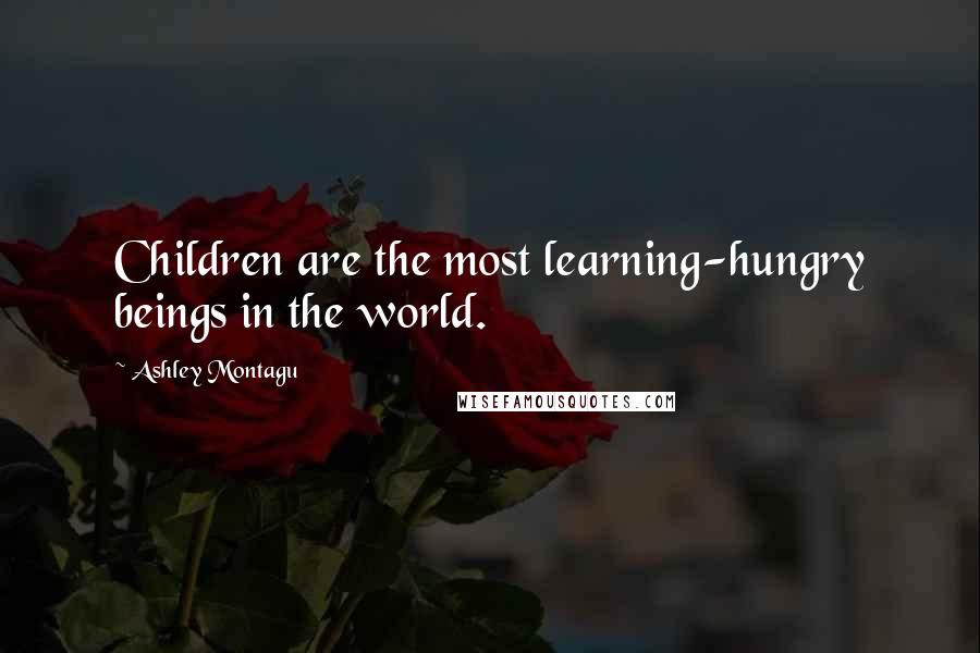 Ashley Montagu Quotes: Children are the most learning-hungry beings in the world.