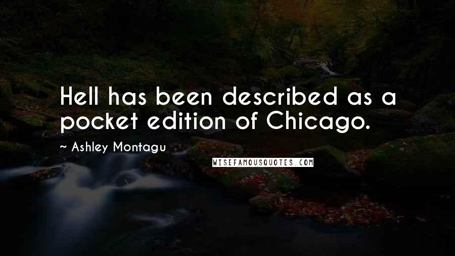 Ashley Montagu Quotes: Hell has been described as a pocket edition of Chicago.