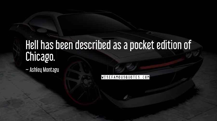 Ashley Montagu Quotes: Hell has been described as a pocket edition of Chicago.