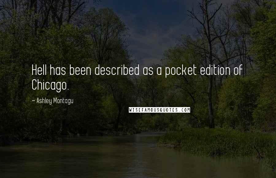 Ashley Montagu Quotes: Hell has been described as a pocket edition of Chicago.