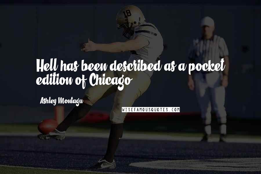 Ashley Montagu Quotes: Hell has been described as a pocket edition of Chicago.