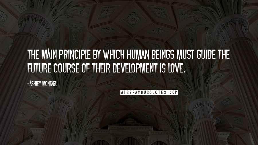 Ashley Montagu Quotes: The main principle by which human beings must guide the future course of their development is love.