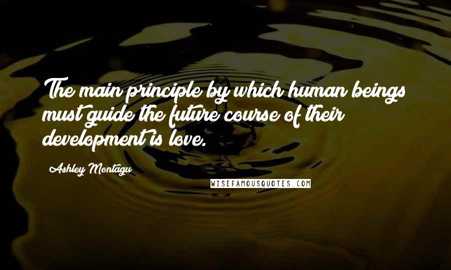 Ashley Montagu Quotes: The main principle by which human beings must guide the future course of their development is love.