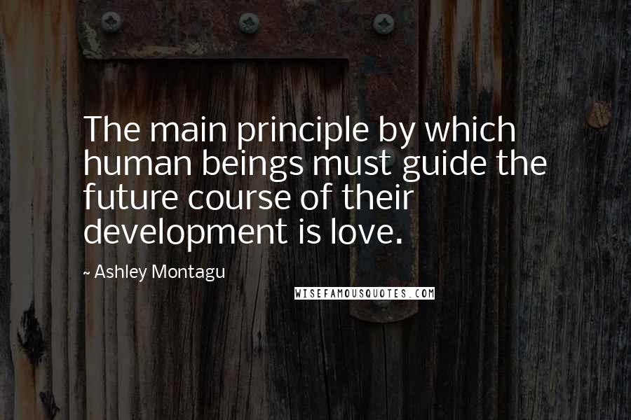 Ashley Montagu Quotes: The main principle by which human beings must guide the future course of their development is love.