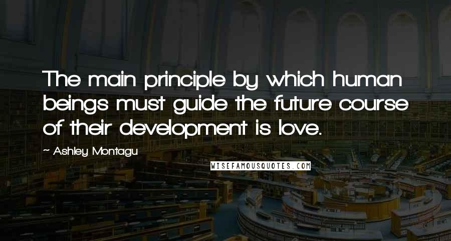 Ashley Montagu Quotes: The main principle by which human beings must guide the future course of their development is love.