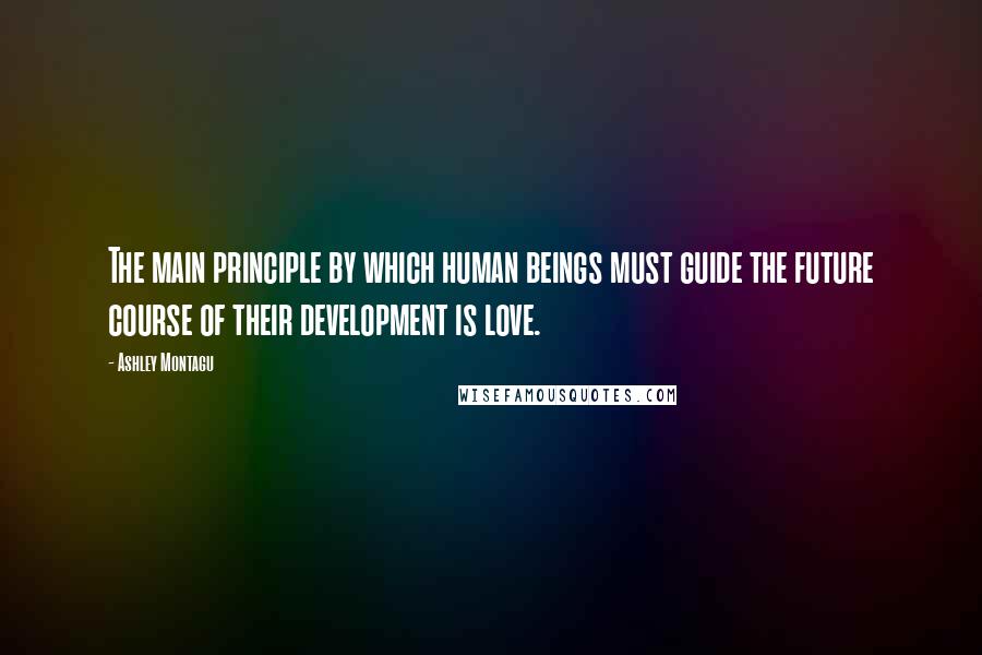 Ashley Montagu Quotes: The main principle by which human beings must guide the future course of their development is love.