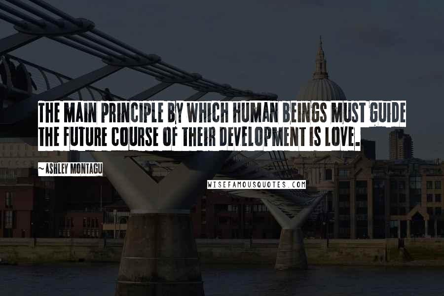 Ashley Montagu Quotes: The main principle by which human beings must guide the future course of their development is love.