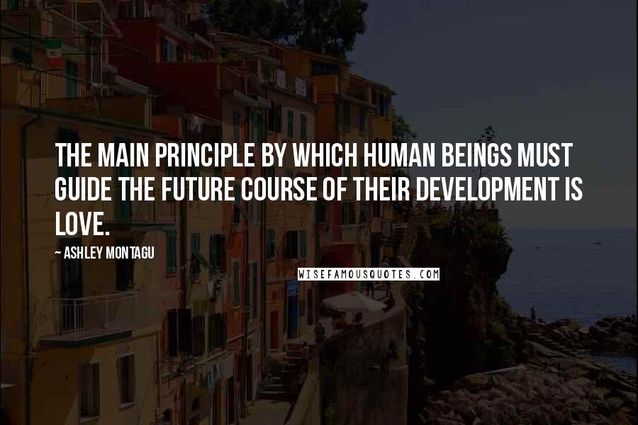 Ashley Montagu Quotes: The main principle by which human beings must guide the future course of their development is love.