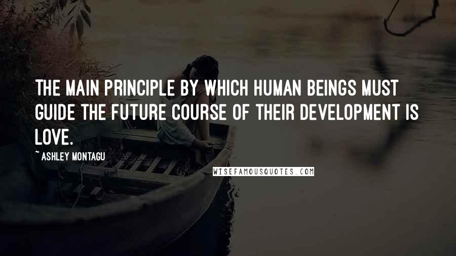 Ashley Montagu Quotes: The main principle by which human beings must guide the future course of their development is love.