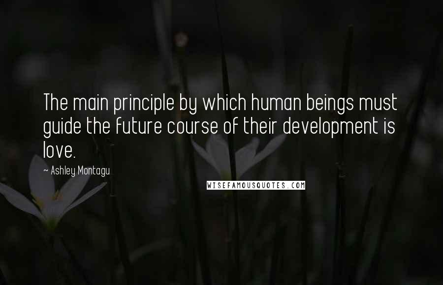 Ashley Montagu Quotes: The main principle by which human beings must guide the future course of their development is love.