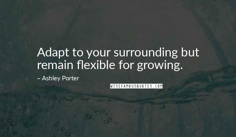 Ashley Porter Quotes: Adapt to your surrounding but remain flexible for growing.