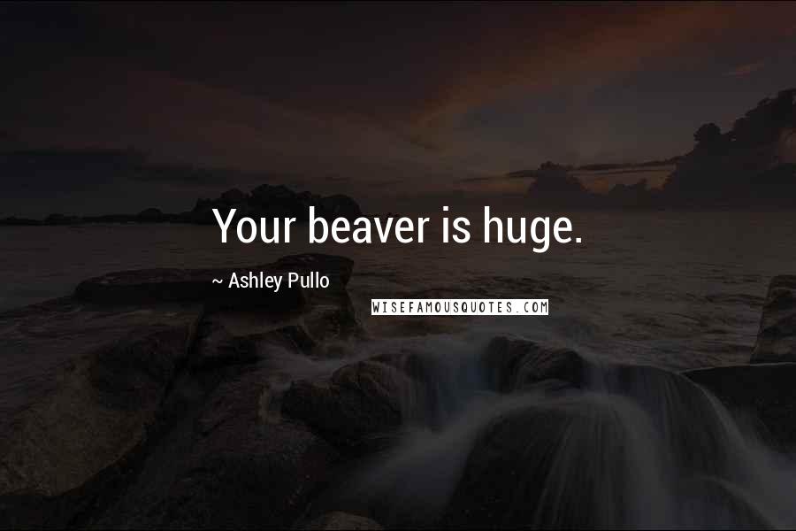 Ashley Pullo Quotes: Your beaver is huge.
