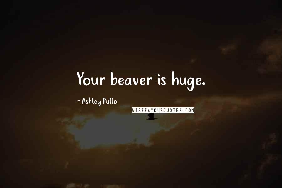 Ashley Pullo Quotes: Your beaver is huge.