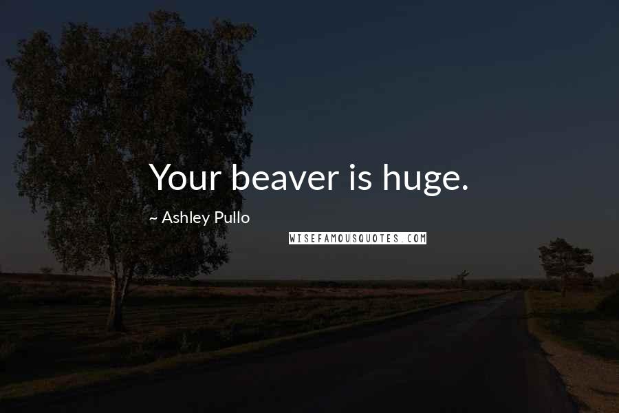 Ashley Pullo Quotes: Your beaver is huge.