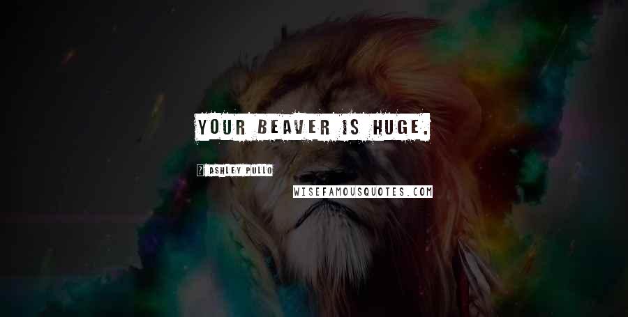 Ashley Pullo Quotes: Your beaver is huge.