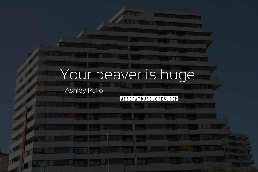 Ashley Pullo Quotes: Your beaver is huge.