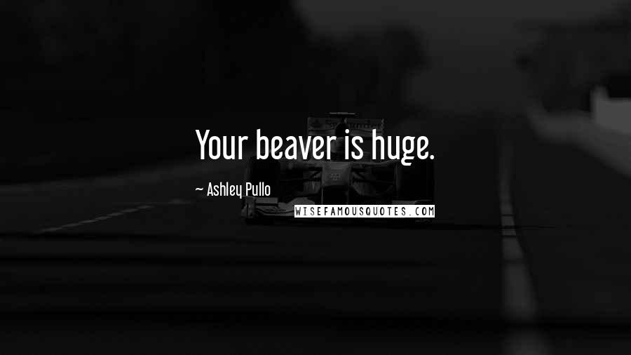 Ashley Pullo Quotes: Your beaver is huge.