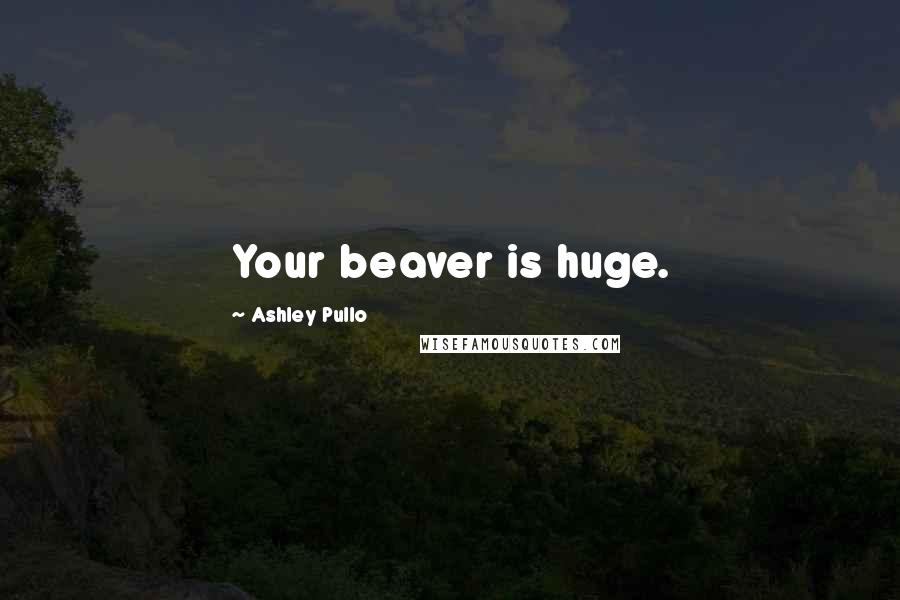 Ashley Pullo Quotes: Your beaver is huge.