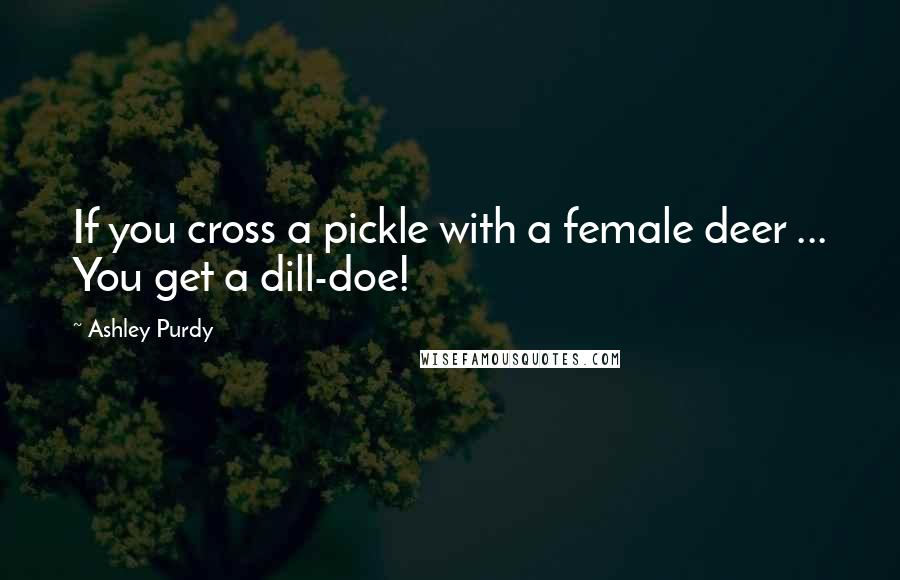 Ashley Purdy Quotes: If you cross a pickle with a female deer ... You get a dill-doe!