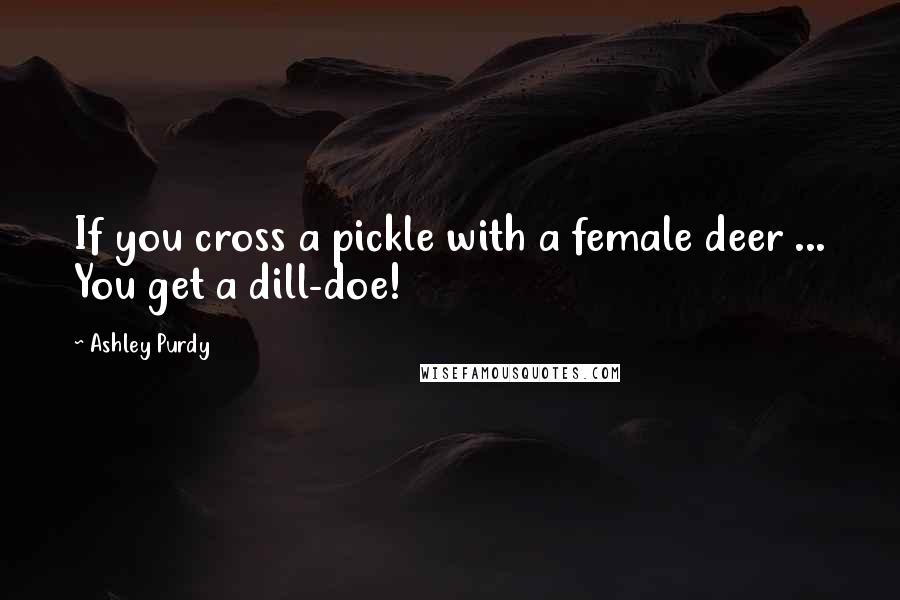 Ashley Purdy Quotes: If you cross a pickle with a female deer ... You get a dill-doe!