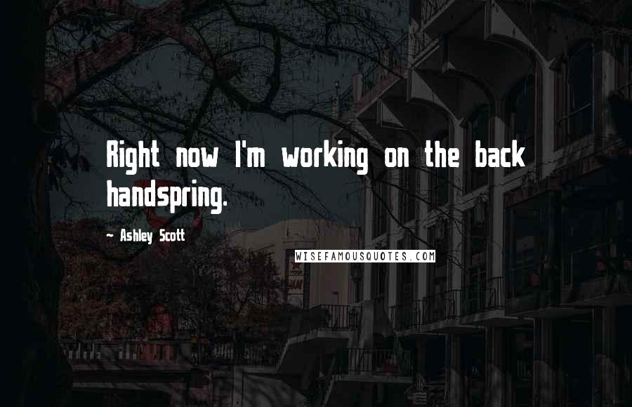 Ashley Scott Quotes: Right now I'm working on the back handspring.