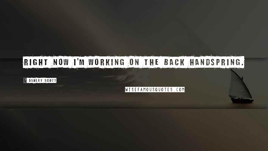 Ashley Scott Quotes: Right now I'm working on the back handspring.