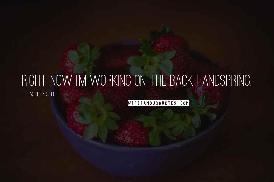Ashley Scott Quotes: Right now I'm working on the back handspring.