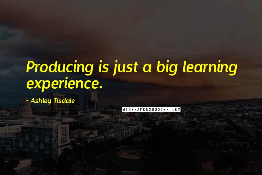 Ashley Tisdale Quotes: Producing is just a big learning experience.