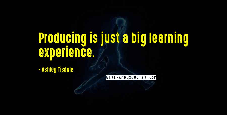 Ashley Tisdale Quotes: Producing is just a big learning experience.