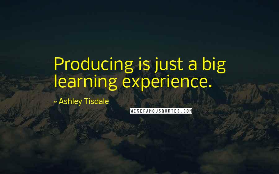 Ashley Tisdale Quotes: Producing is just a big learning experience.