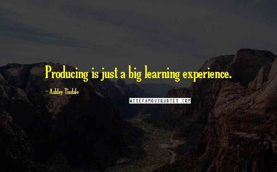 Ashley Tisdale Quotes: Producing is just a big learning experience.