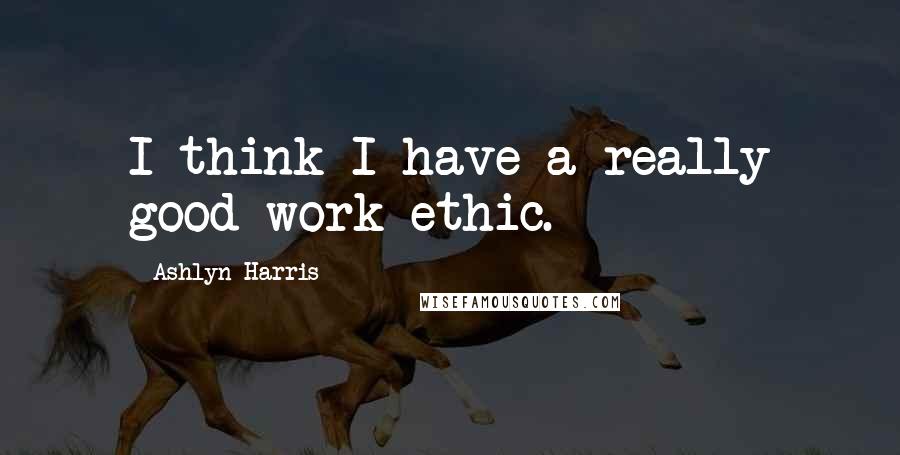Ashlyn Harris Quotes: I think I have a really good work ethic.