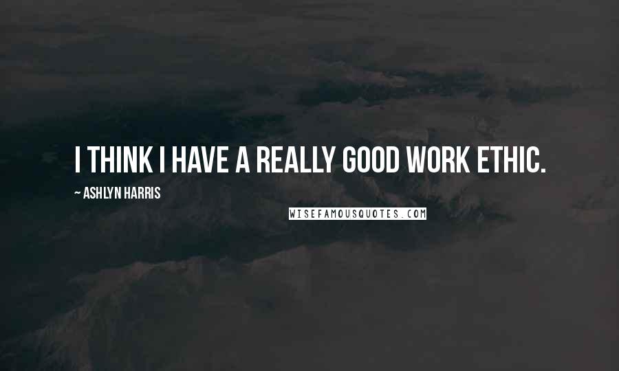 Ashlyn Harris Quotes: I think I have a really good work ethic.