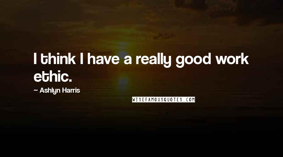 Ashlyn Harris Quotes: I think I have a really good work ethic.