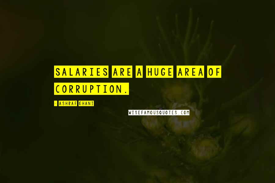 Ashraf Ghani Quotes: Salaries are a huge area of corruption.