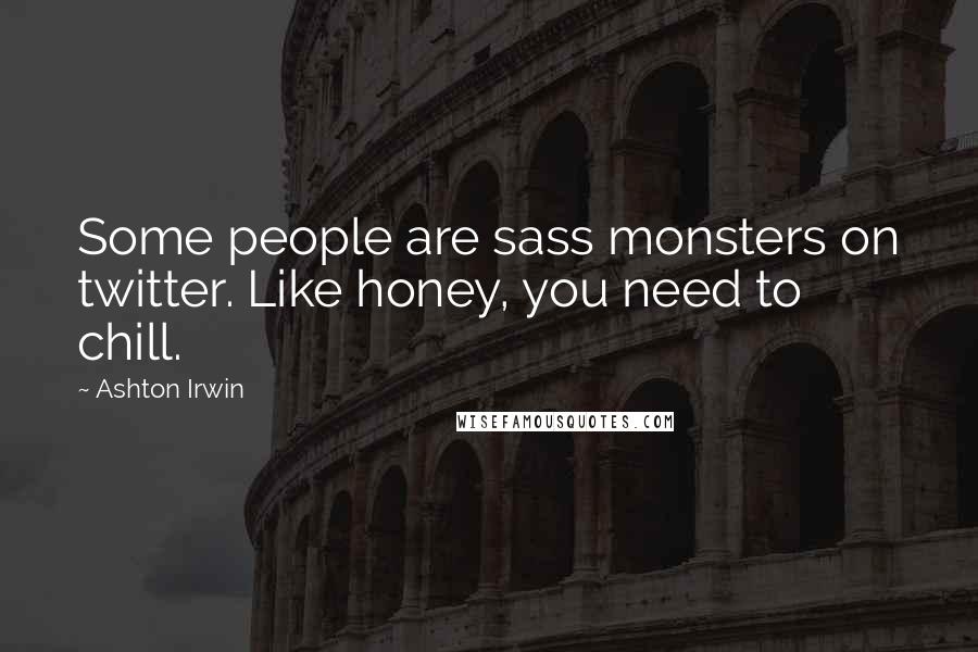 Ashton Irwin Quotes: Some people are sass monsters on twitter. Like honey, you need to chill.