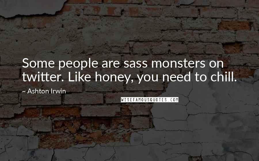 Ashton Irwin Quotes: Some people are sass monsters on twitter. Like honey, you need to chill.