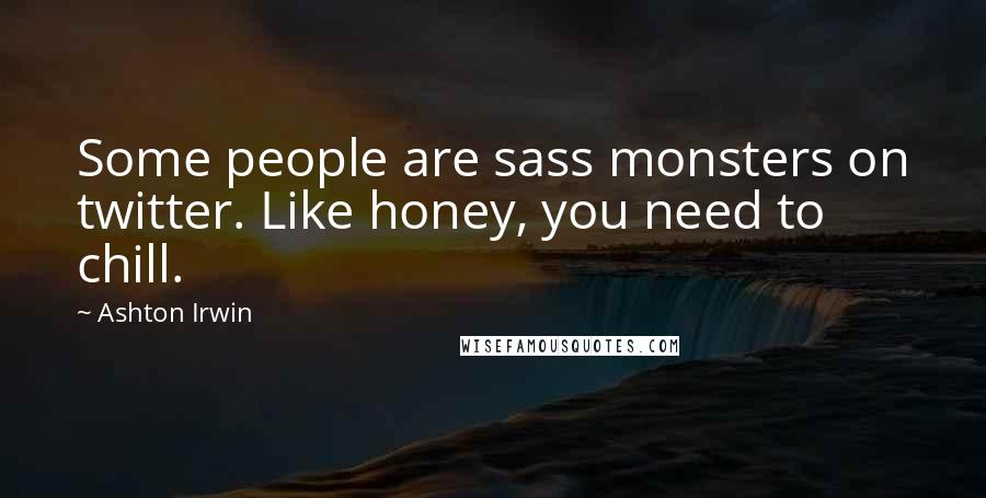 Ashton Irwin Quotes: Some people are sass monsters on twitter. Like honey, you need to chill.