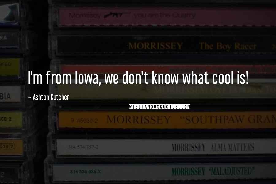 Ashton Kutcher Quotes: I'm from Iowa, we don't know what cool is!