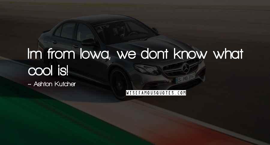 Ashton Kutcher Quotes: I'm from Iowa, we don't know what cool is!